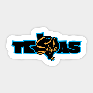 Texas Style Cyan Sticker